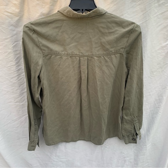 Topshop Green Button Down Shirt Lagenlook Granola Hiking Outdoor Sz 8 - Picture 7 of 7